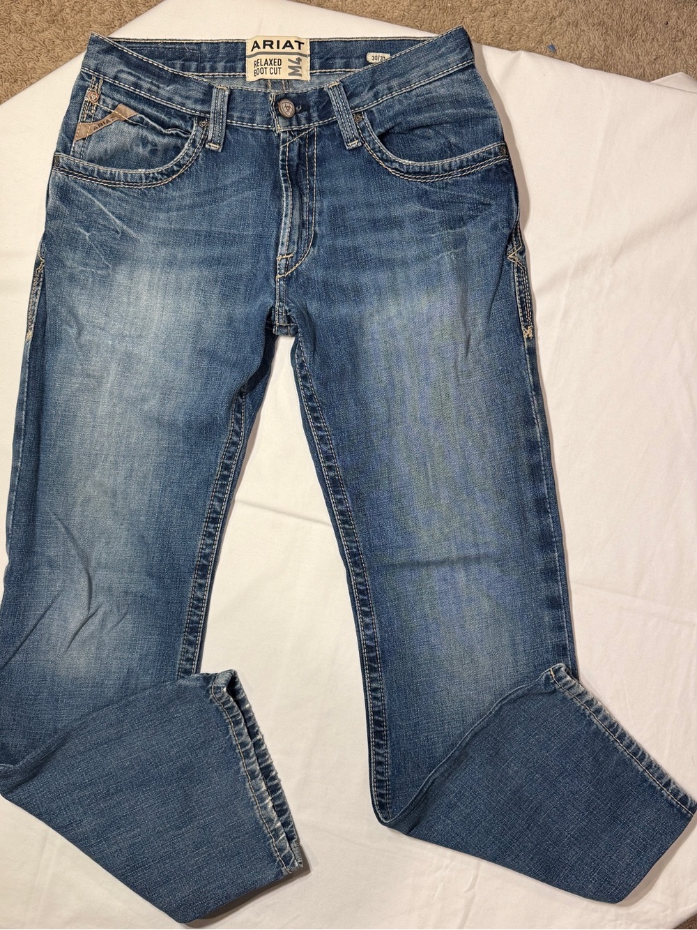 Ariat Relaxed Fit Boot Cut Medium Blue Men's Jeans